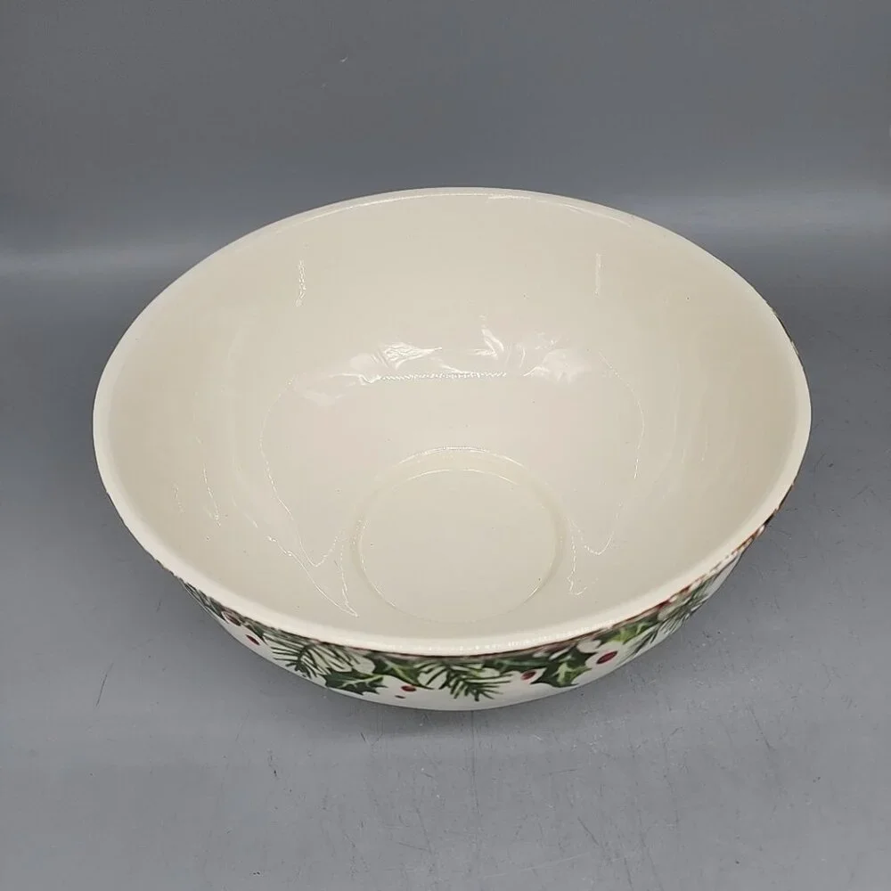 Pier 1 Winters Wonder Serving Bowl 8 1/2” Ceramic Christmas Excellent Condition
